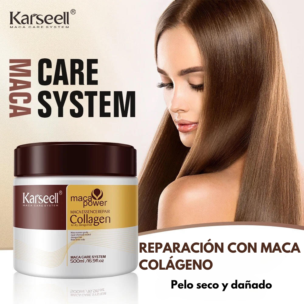 Mascarilla Capilar Karseell Colágeno y Keratina 500ml — Reparación Profunda y Antifrízz